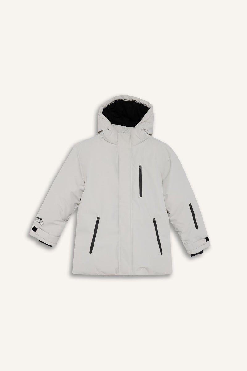 DeFacto Grey Boy Boy Hooded Water Repellent Fleece Lined Puffer Jacket Casual - Image 5